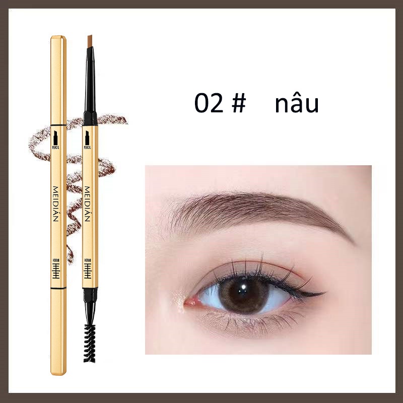 【Từ tp Hồ Chí Minh gửi hàng】chì kẻ mày MEIDIÁN không thấm nước bền màu lâu trôi với 3 màu tùy chọn có đầu chải lông màu tiện dụng
