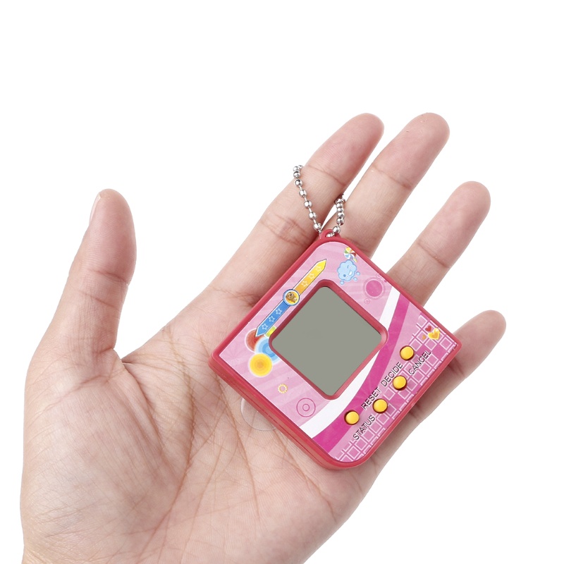 Máy Nuôi Thú Ảo Tamagotchi Hình Vuông Màn Hình LCD Kèm Móc Khóa Tiện Dụng
