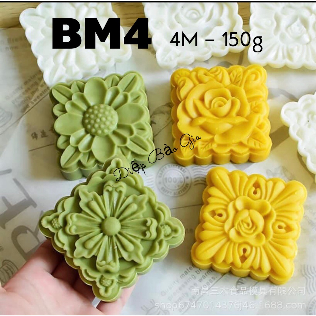 Mặt khuôn trung thu lẻ bộ vuông 4c 150-200g