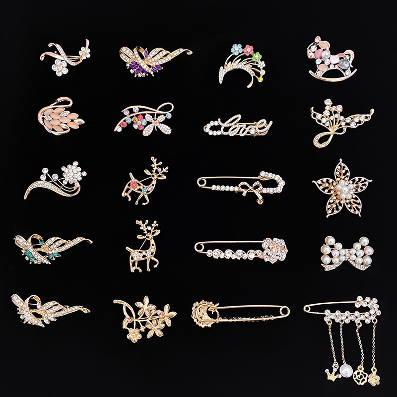 Ghim CàI ÁO HìNh Hoa ĐíNh Kim Cương NgọC Trai Giả ThờI Trang Cho Nữ