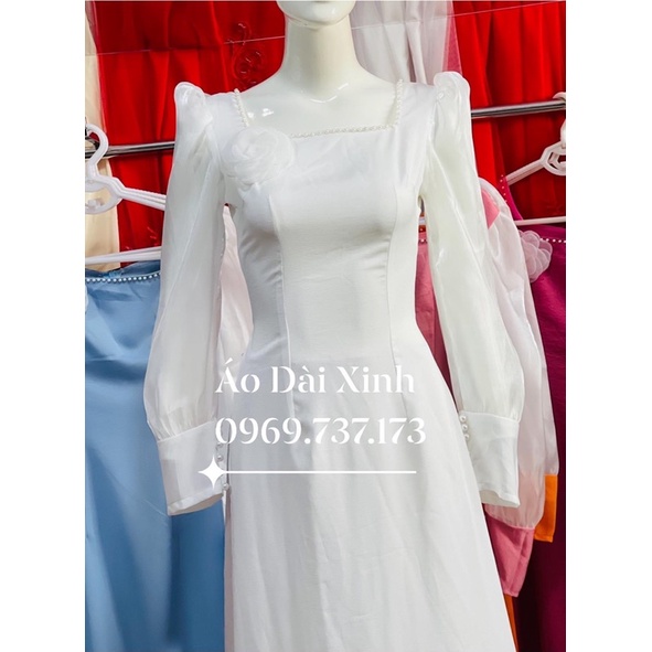 Áo Dài cổ U tay bồng siêu siêu xinh dành cho các nàng
