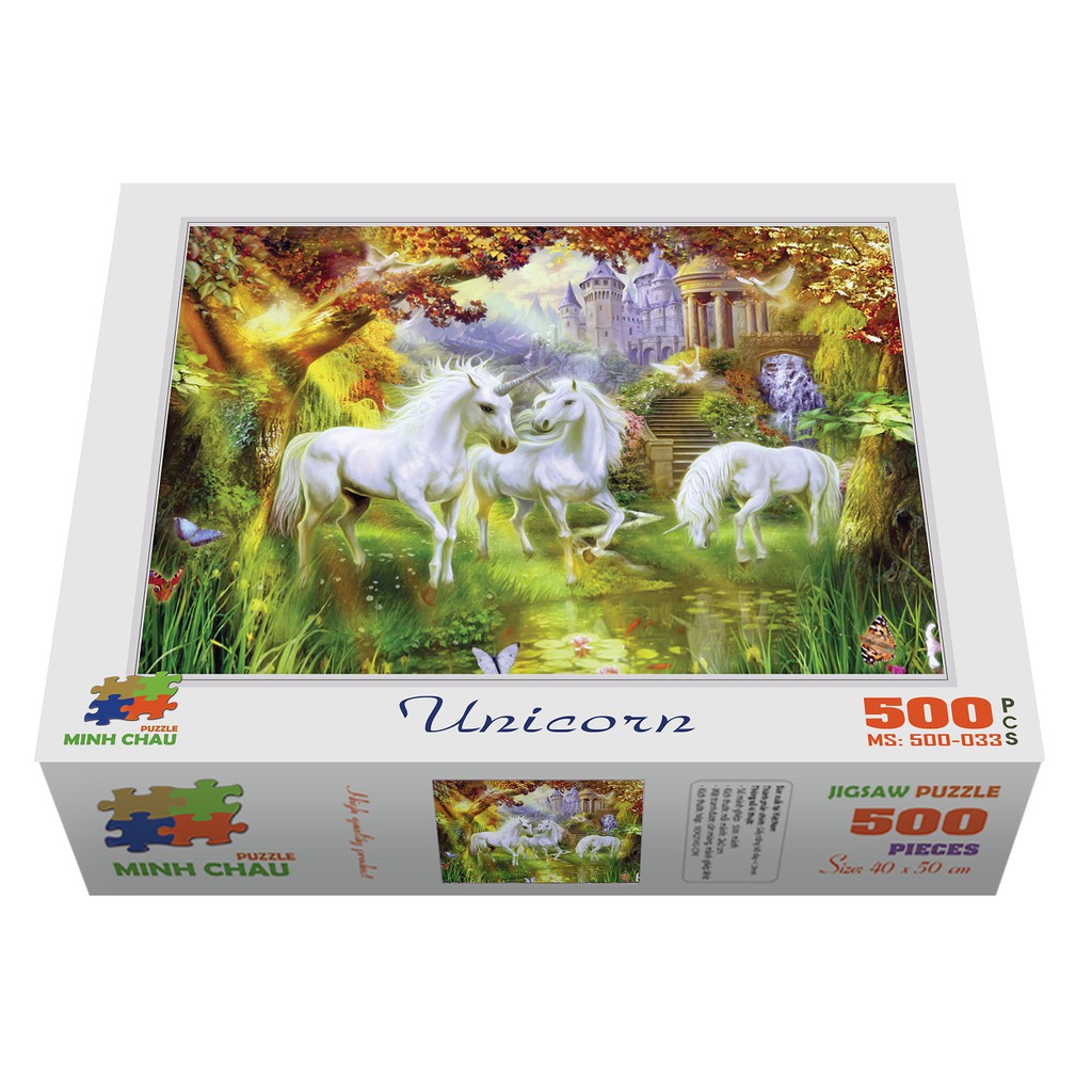 Bộ tranh xếp hình cao cấp 500 mảnh ghép – Unicorn