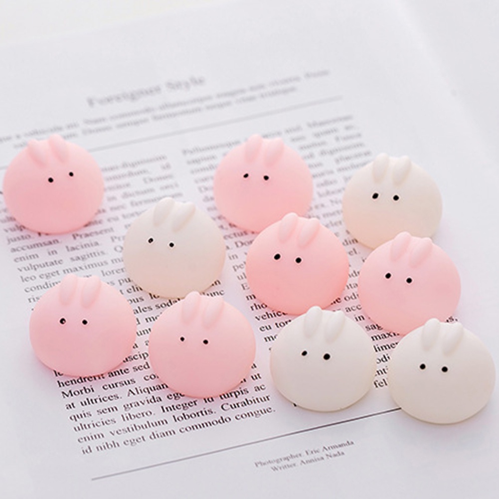 Set 5 Quả Bóng Mềm Mini Bóp Giảm Căng Thẳng Hình Con Thỏ Bằng Nhựa PVC