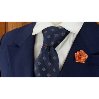 Cà Vạt 8cm Polysilk -  Blue Square Geomatric