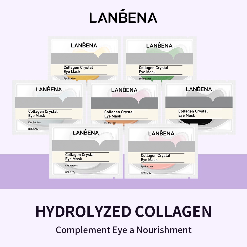Mặt Nạ Mắt Collagen LANBENA Loại Bỏ Quầng Thâm Và Nếp Nhăn Chăm Sóc Da 3g