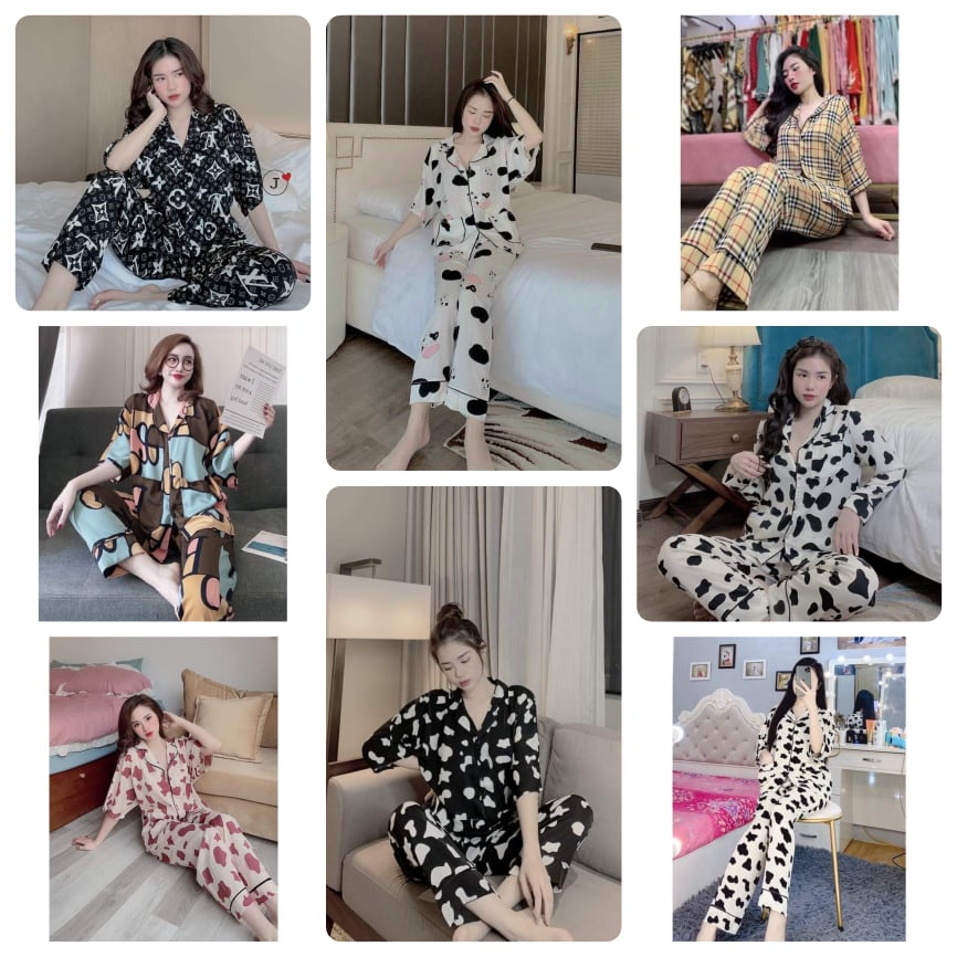 Bộ lụa Pyjama Mango  cánh dơi cao cấp freesize