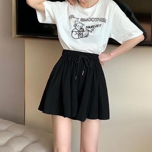 Chân Váy Đen Xếp Ly Dáng Chữ a Lưng Cao Dễ Phối Đồ Cho Bạn Gái