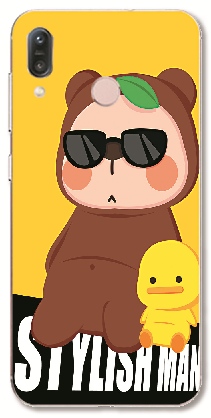 Huawei Nova 3 3i/Honor 8X MAX/Honor Play 10 Lite /9X Pro Y9S INS Cute Cartoon Little yellow duck Soft Silicone TPU Phone Casing Lovely Brown bear Graffiti Case Back Cover