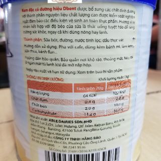 SỮA KEM ĐẶC CÓ ĐƯỜNG Dbent - 1kg