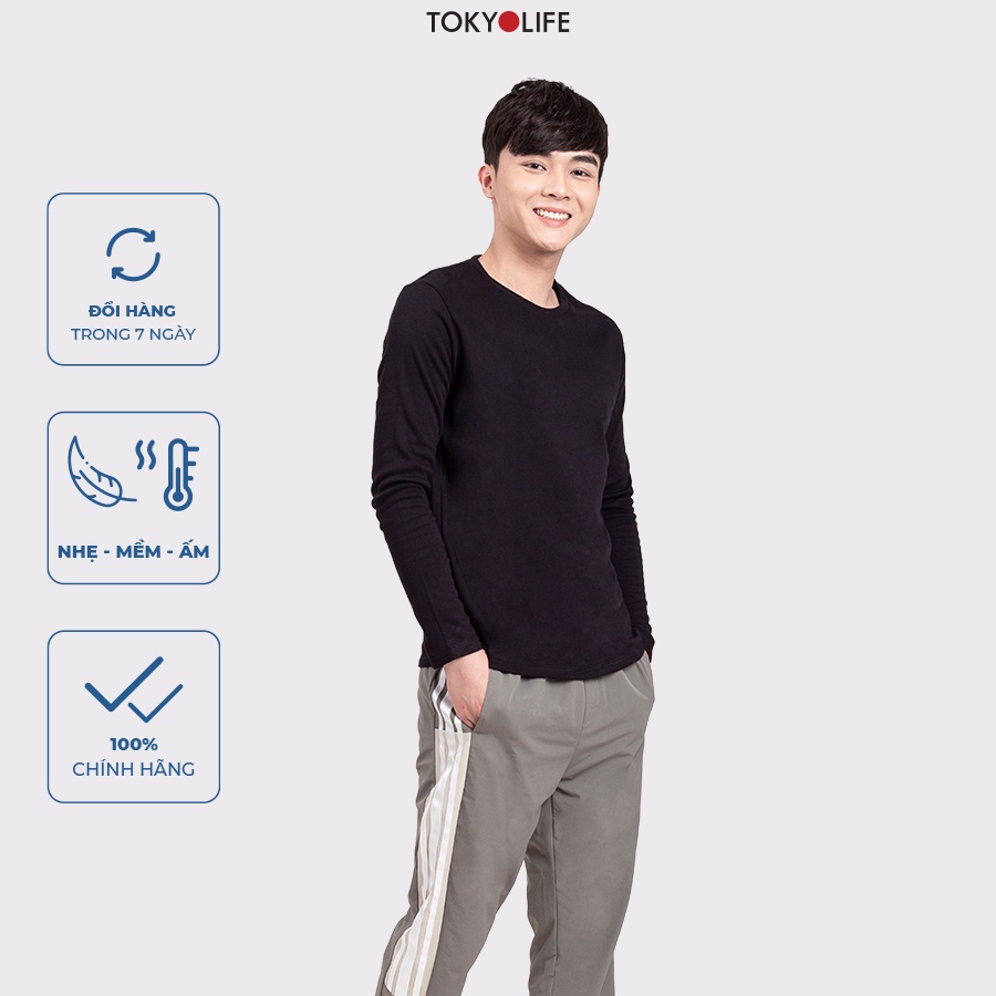 Áo giữ nhiệt WM Extra TOKYOLIFE Nam cổ tròn siêu co giãn, siêu ấm G7SMT037H