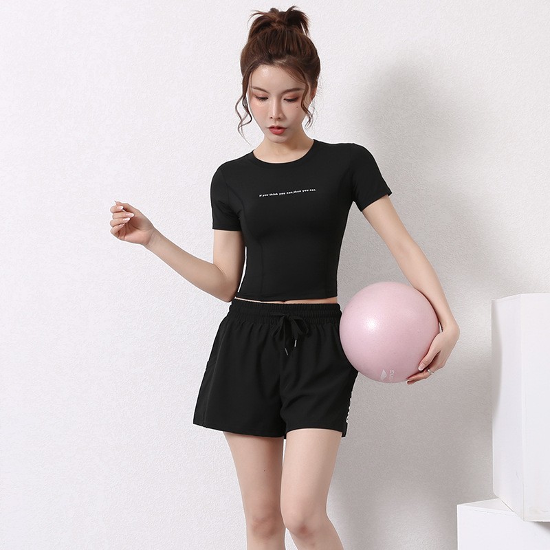 Áo Croptop Tập Gym Nữ Tay Ngắn Chiết Eo Ôm Body KENZI-54