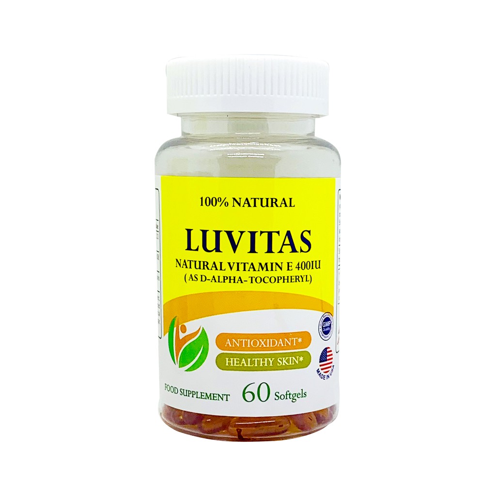 LUVITAS NATURAL 400IU BỔ SUNG VITAMIN E TỰ NHIÊN GIÚP ĐẸP DA, CHỐNG LÃO HÓA | NHẬP KHẨU CHÍNH HÃNG USA | Thế Giới Skin Care