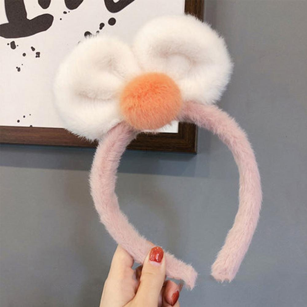 Băng Đô Cài Tóc 15H Phủ Lông Phong Cách Hàn Quốc Đơn Giản Ngọt Ngào