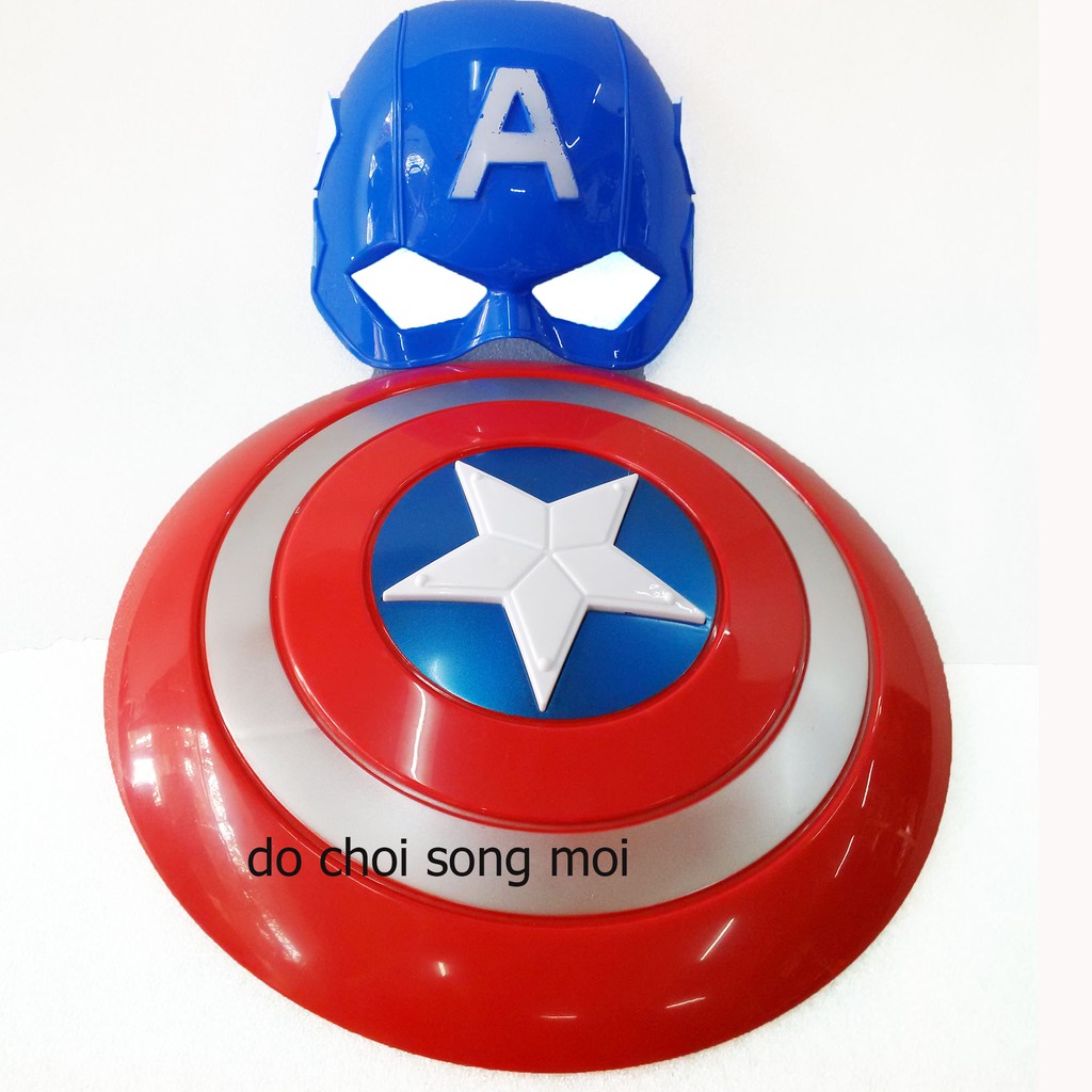 Đồ Chơi Trẻ Em Bộ Khiên + Mặt Nạ Đội Trưởng Mỹ Captain America