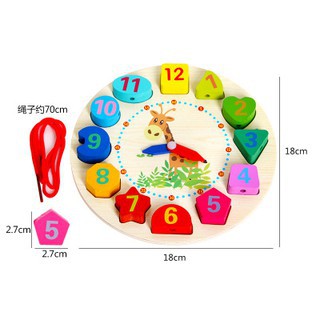 Đồ chơi đồng hồ gỗ cho bé