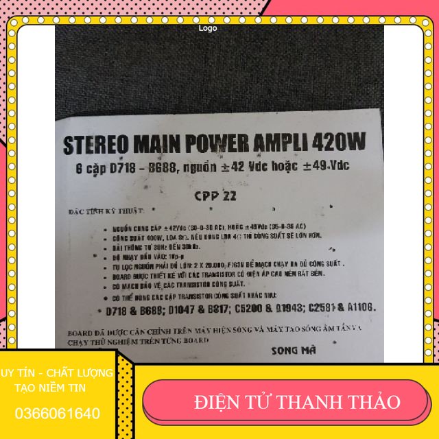 Mạch công suất amply 12 sò 420w Song Mã
