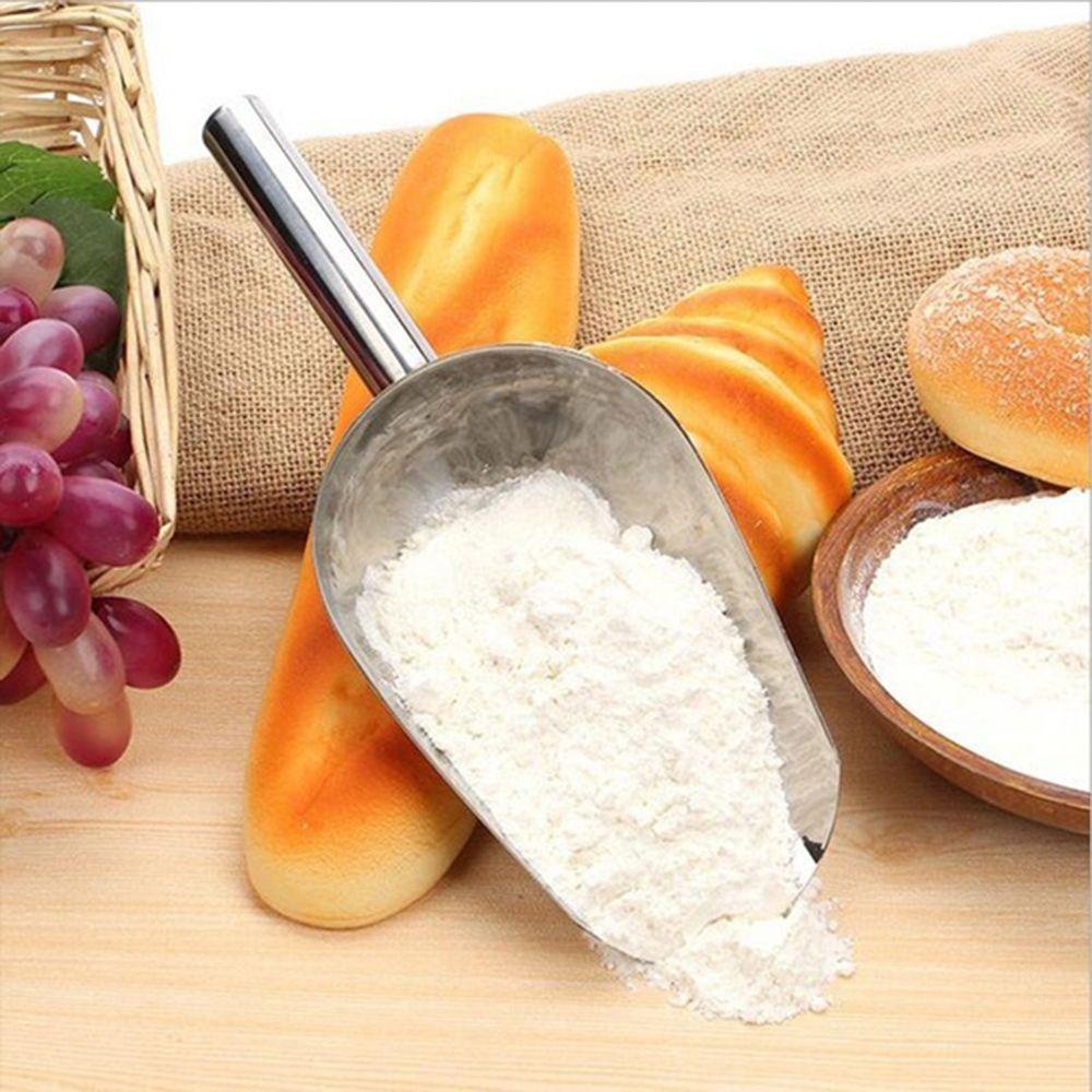 ☆YOLA☆ 9-11inch New Ice Scraper Bar Grain Shovel Stainless Steel Party Kitchen Cream Candy Buffet Flour Scoop