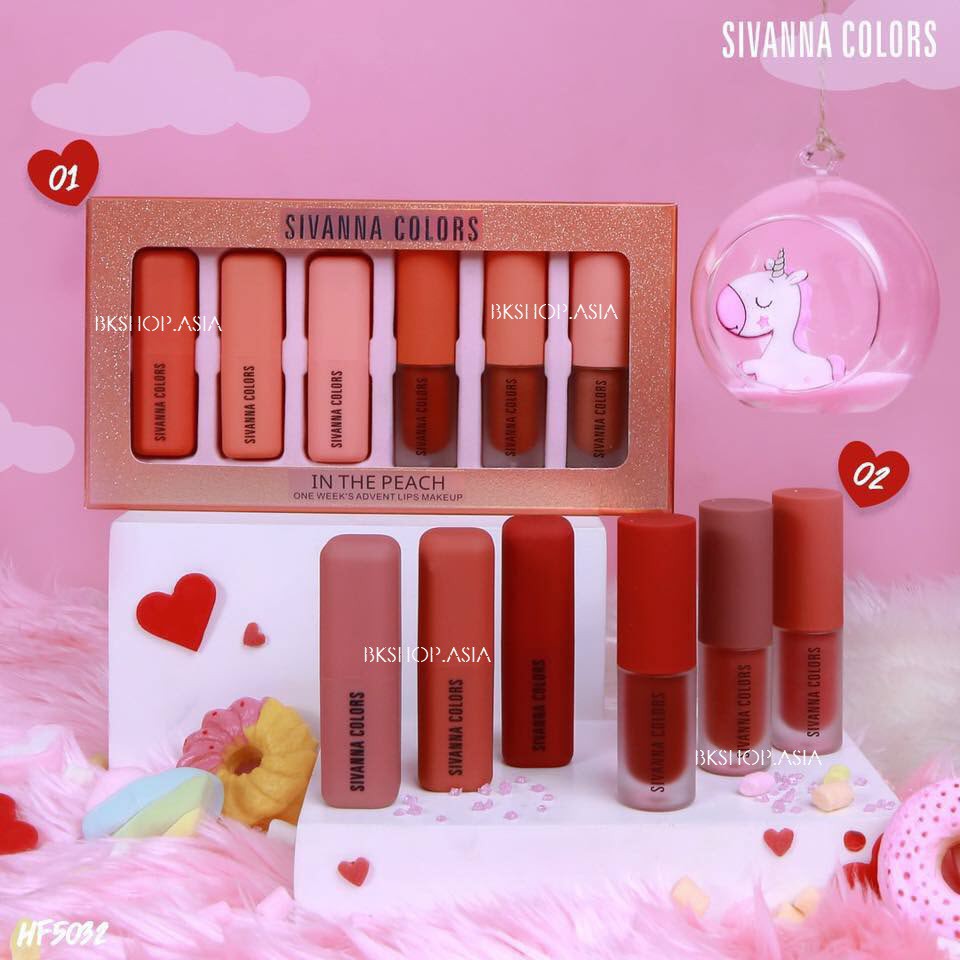 [ An Toàn  - An Toàn] Set Son Lì 6 Cây Sivanna Colors One Week's Advent Lips Makeup HF5032