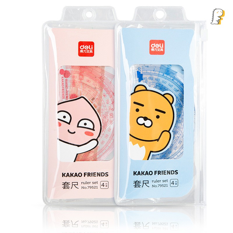 Bộ thước kẻ eke 4 món Kakao Friends