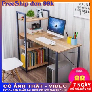 Bàn để máy tính kèm giá sách di động B08