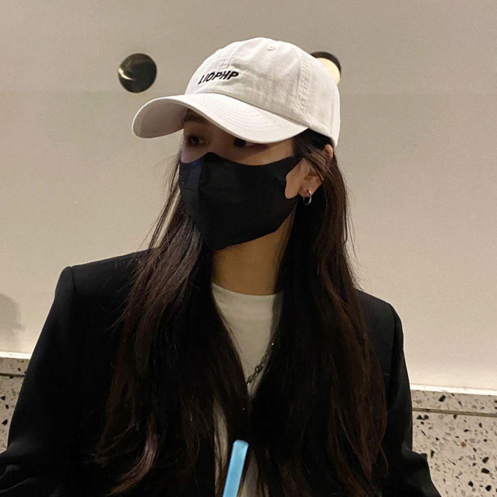 Mũ Lưỡi Trai Chất Liệu Polyester Cotton Thêu Chữ Phong Cách Hàn Quốc Độc Đáo Thời Trang Cho Nữ