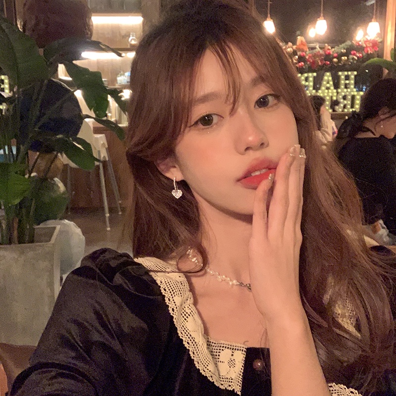 Bông Tai Hình Trái Tim Đính Đá Toàn Diện Thời Trang Cho Nữ 2022