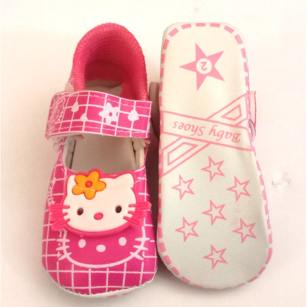 Giày Tập Đi Hình Mèo Hello Kitty Bs-102W Cho Bé 0-12 Tháng Tuổi