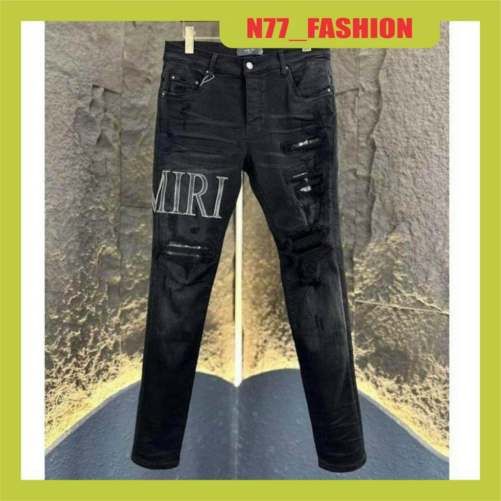Quần jean nam rách gối BBR chất bò vải dày co giãn mẫu mới nhất cao cấp N77 FASHION