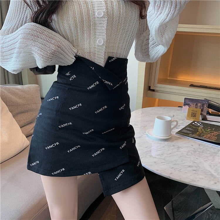 Chân Váy XIAOZHAINV Lưng Cao Lệch Tà Phong Cách Hàn Quốc 2 Màu Lựa Chọn | BigBuy360 - bigbuy360.vn