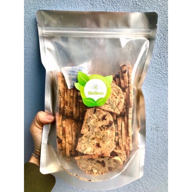 Bánh Biscotti nguyên cám siêu hạt không đường 250g | BigBuy360 - bigbuy360.vn