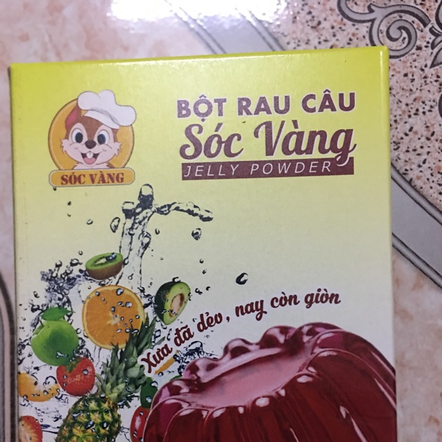 Bột rau câu dẻo Sóc vàng hộp 10 gói 12g