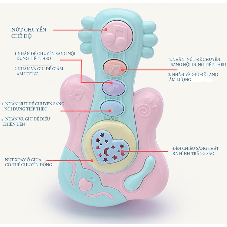 Đồ Chơi Âm Nhạc Cầm Tay Đa Năng Có Âm Thanh và Đèn Cho Bé, Đồ Chơi Giúp Bé Cảm Nhận Âm Thanh, Phát Triển Phản Xạ 0-3tuổi