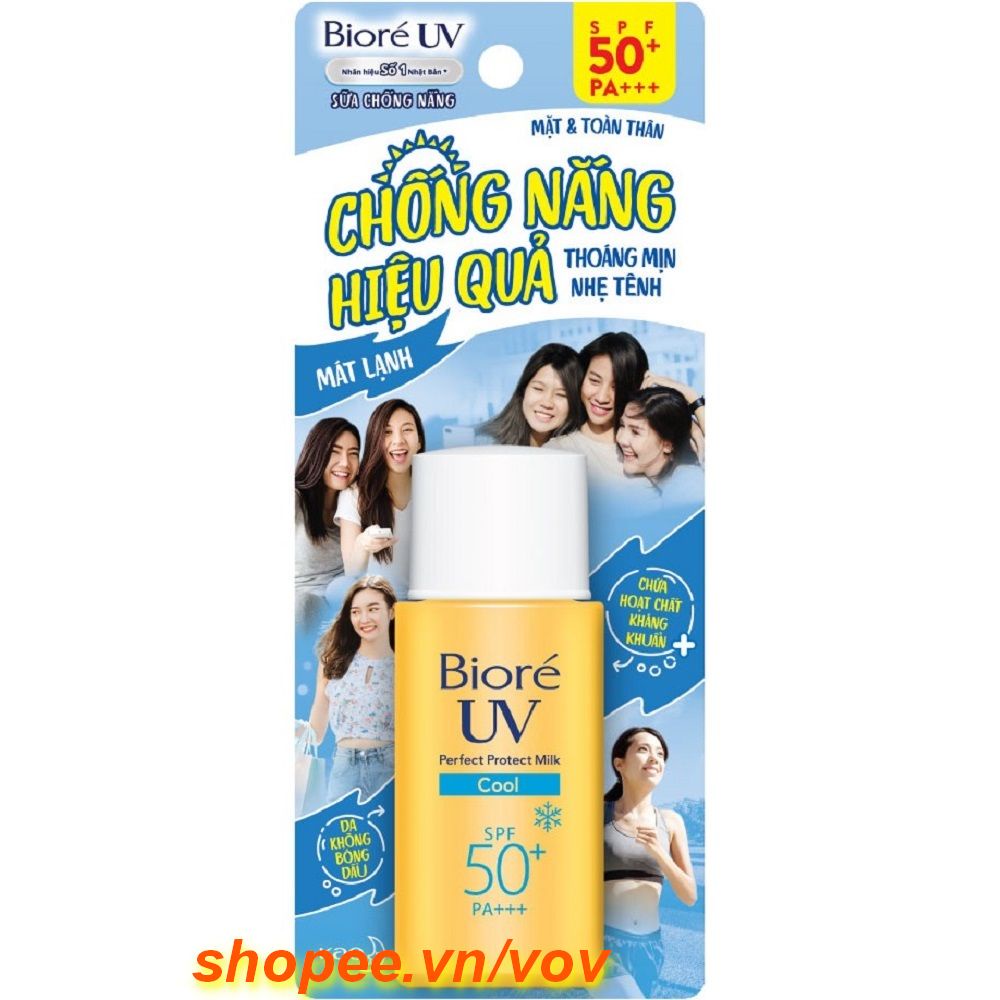 Sữa Chống Nắng 25ml Biore UV Perfect Protect Milk Cool Mát Lạnh SPF50+/PA+++ Bảo Vệ Da Hoàn Hảo, Vov Cung Cấp & Bảo Trợ.