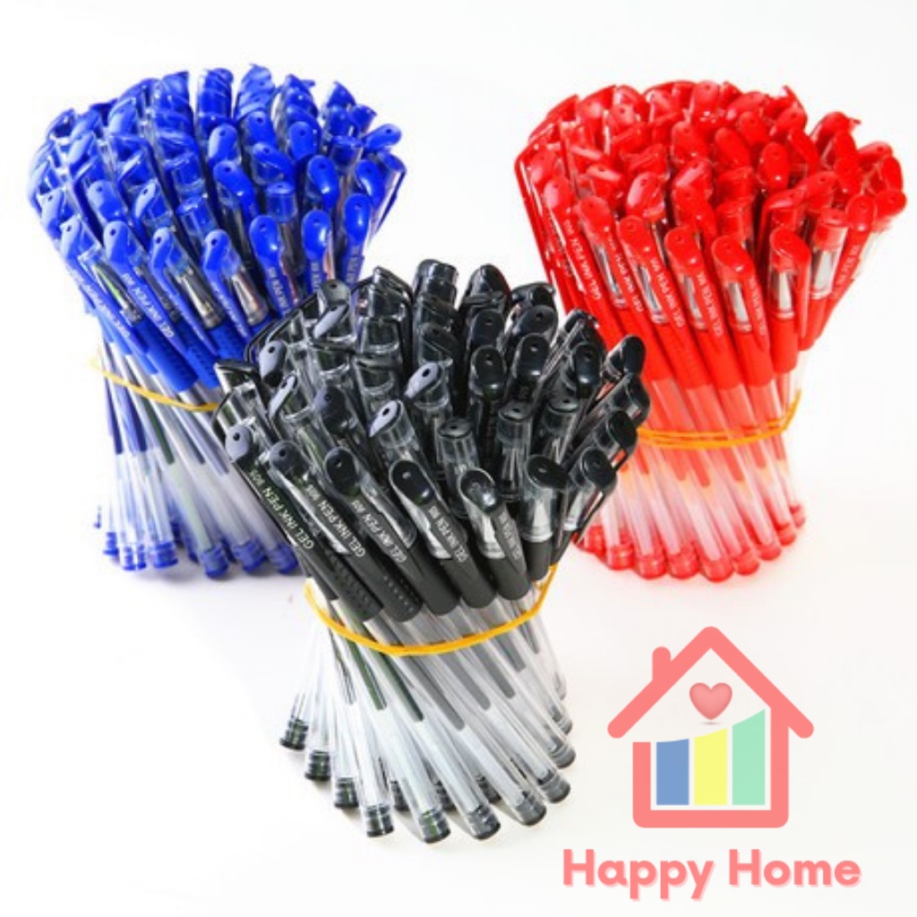 Bút bi nước văn phòng mực đen đều nét đẹp Happy Home