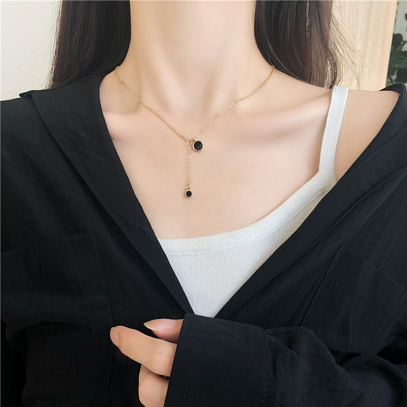 Dây chuyền mặt tròn nhỏ thời trang phong cách Hàn Quốc
