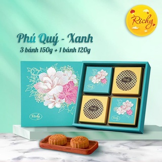 Hộp bánh trung thu Phú Quý Richy gồm bánh dẻo bánh nướng