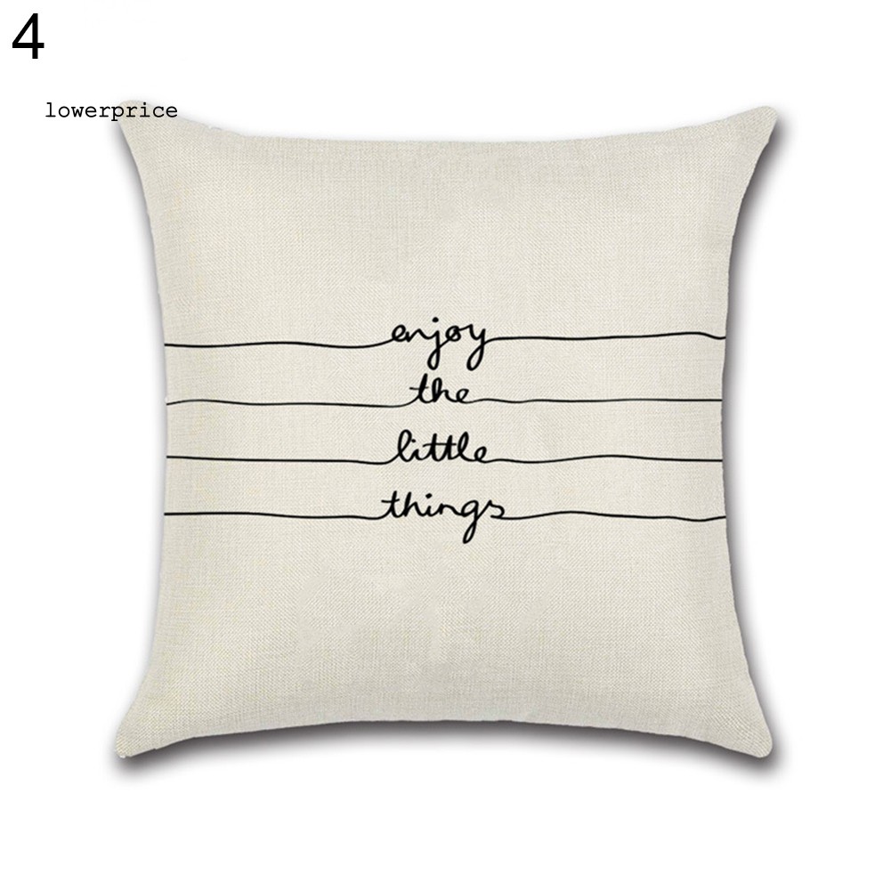 LP_Simple English Apothegm Linen Throw Pillow Case Cushion Cover Home Sofa Decor