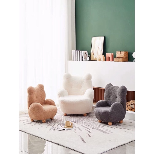 Ghế sofa trẻ em Bear Chair lông cừu nhập khẩu cao cấp - Bắc Âu