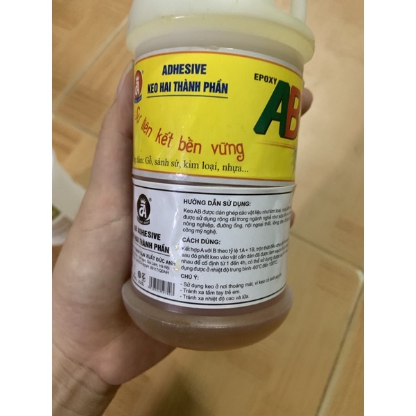 Keo epoxy AB 2 thành phần Đức Anh loại đặc biệt (A1+B1) dán gỗ, sành sứ,kim loại, nhựa,… cặp ~700g