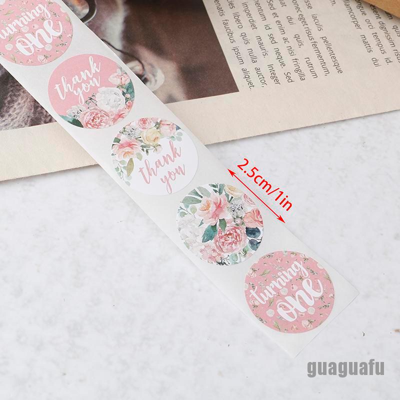 1 Cuộn 500 Nhãn Dán Thank You Họa Tiết Hoa Trang Trí Tiệc Cưới