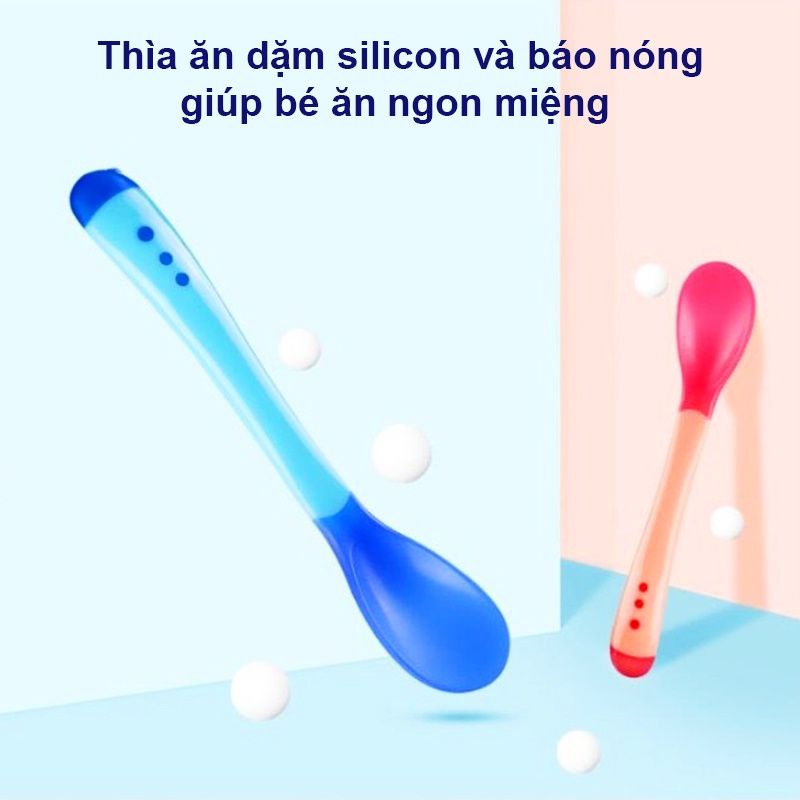 Thìa báo nóng silicon cho bé ăn dặm