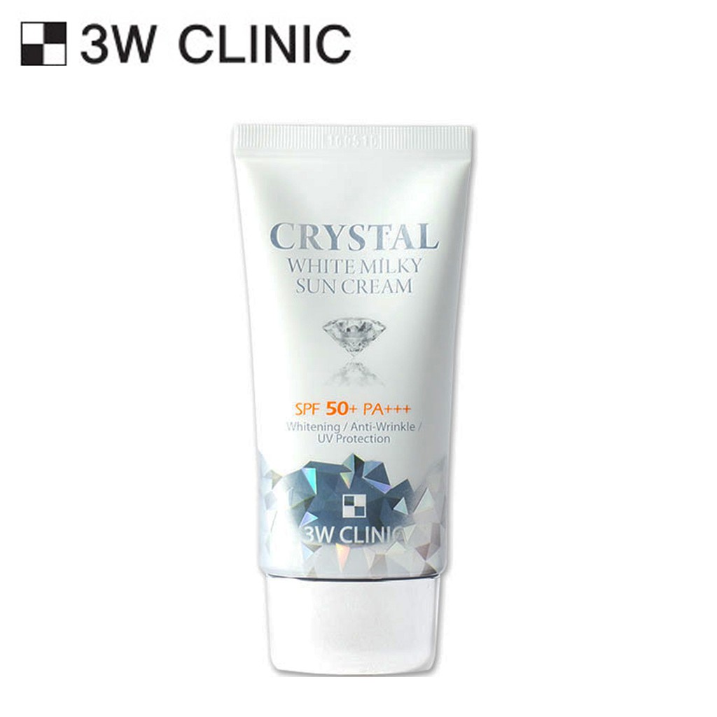 KEM CHỐNG NẮNG DƯỠNG TRẮNG DA CRYSTAL WHITE MILKY SUN CREAM 3W CLINIC 50ML