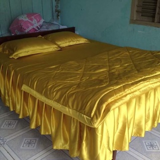 Bộ ga phi lụa - ga phủ không mền( chat chọn màu)