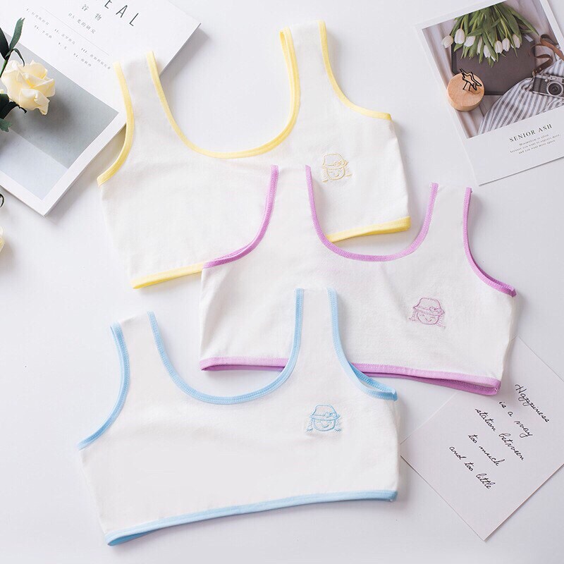 Áo lá học sinh - áo bra cotton không đệm ngực D95
