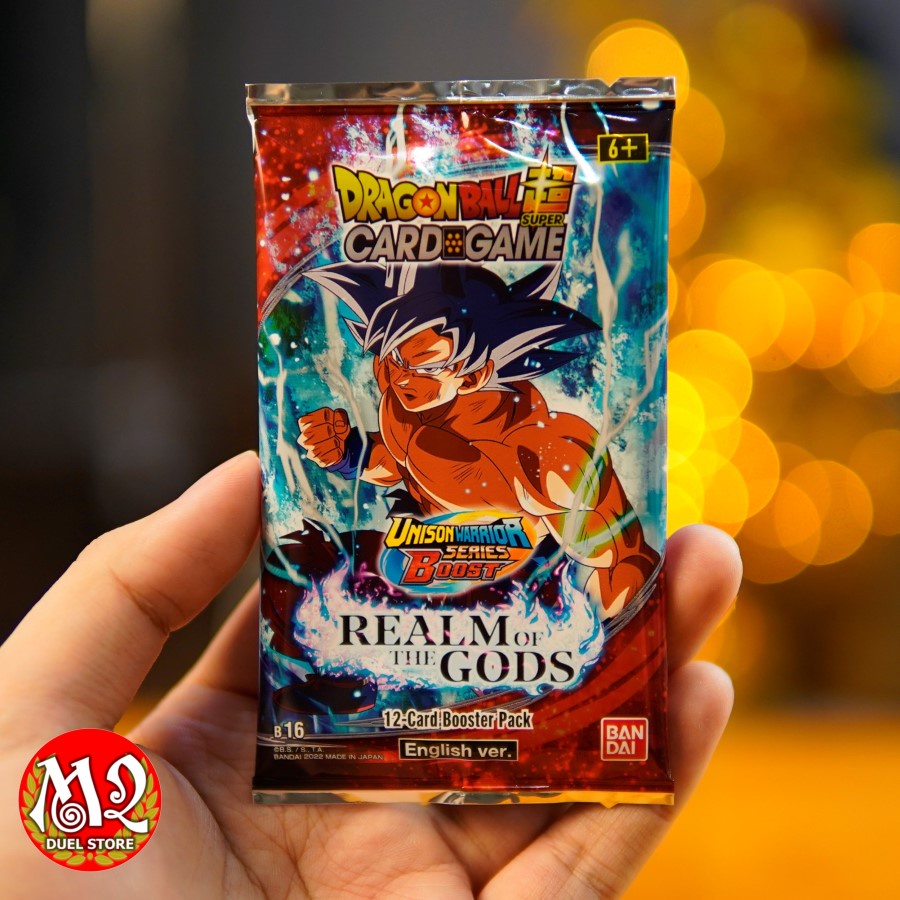 Gói thẻ bài Dragon Ball Super: B16 Unison Warrior Series REALM OF THE GODS Booster Pack - 12 cards -Giao hình ngẫu nhiên