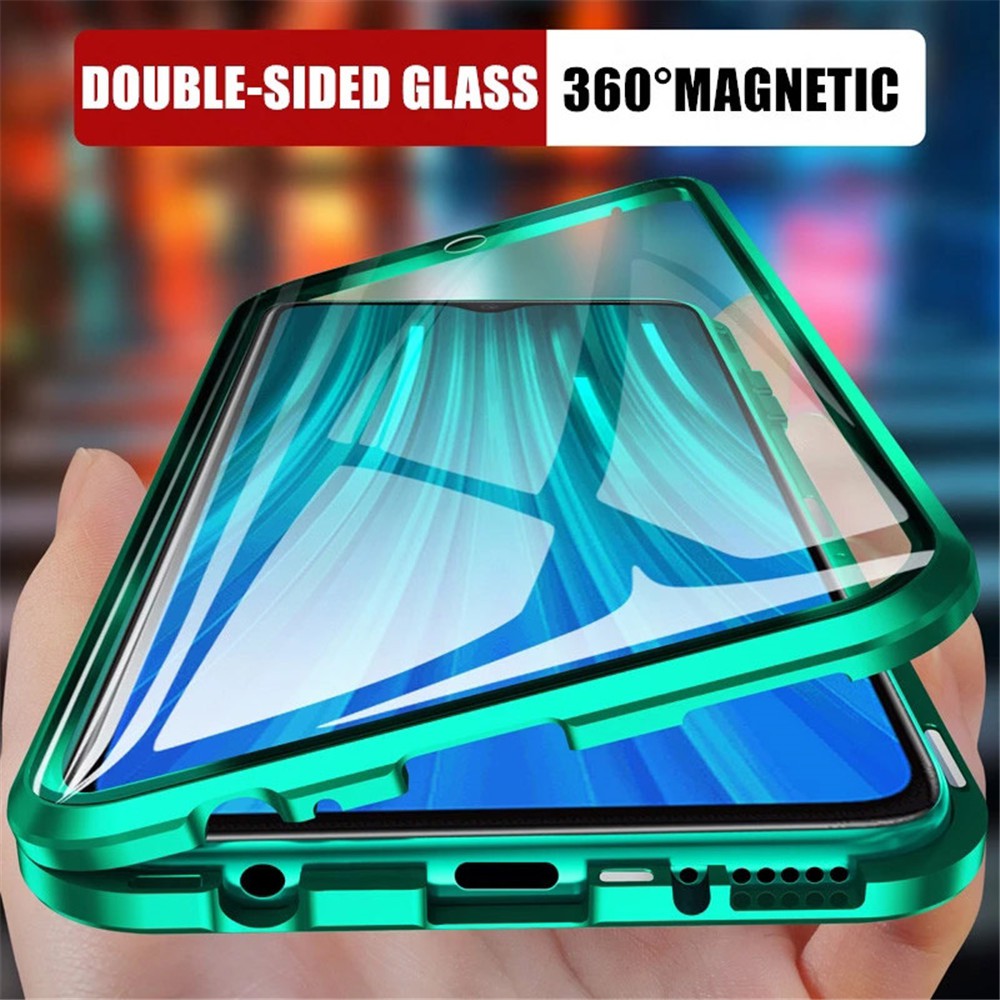 Ốp Kính Cường Lực Hai Mặt Có Nam Châm Cho Xiaomi Redmi Note 9s 7 8 8t 9 Pro 2021