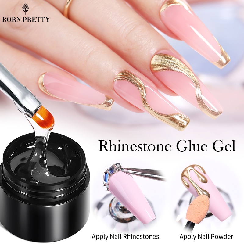 Hộp keo gel BORN PRETTY đính đá giả trang trí móng nghệ thuật 5g