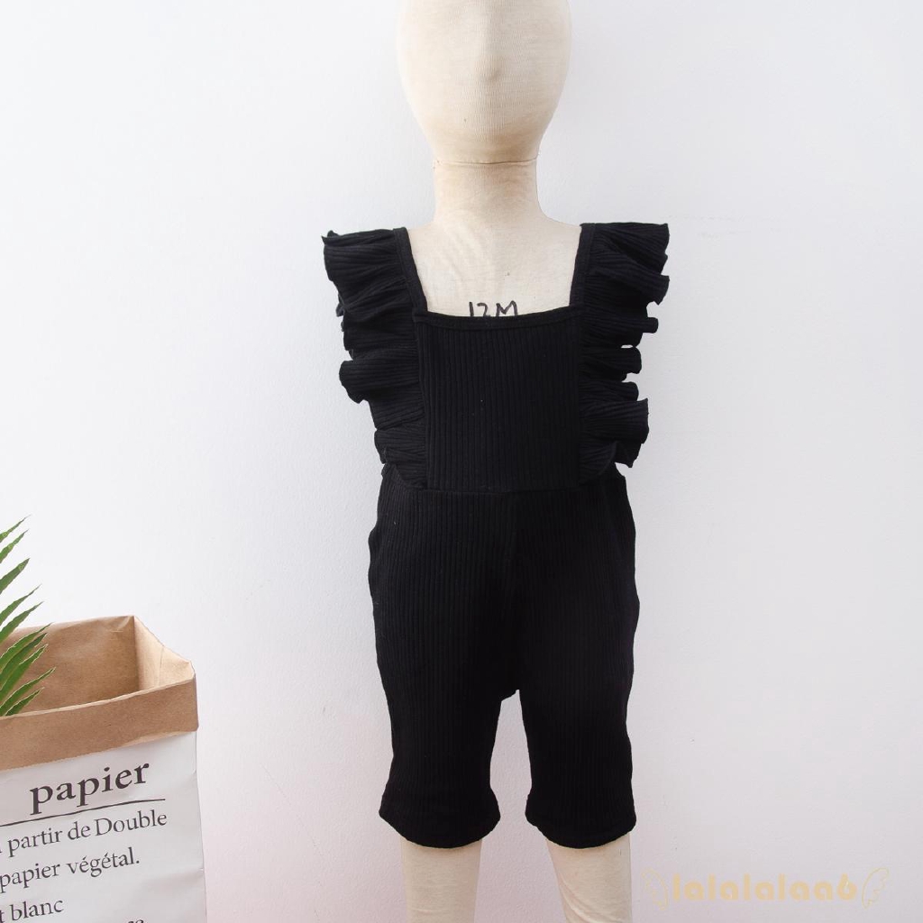 Jumpsuit Ngắn Tay Màu Trơn Cho Bé