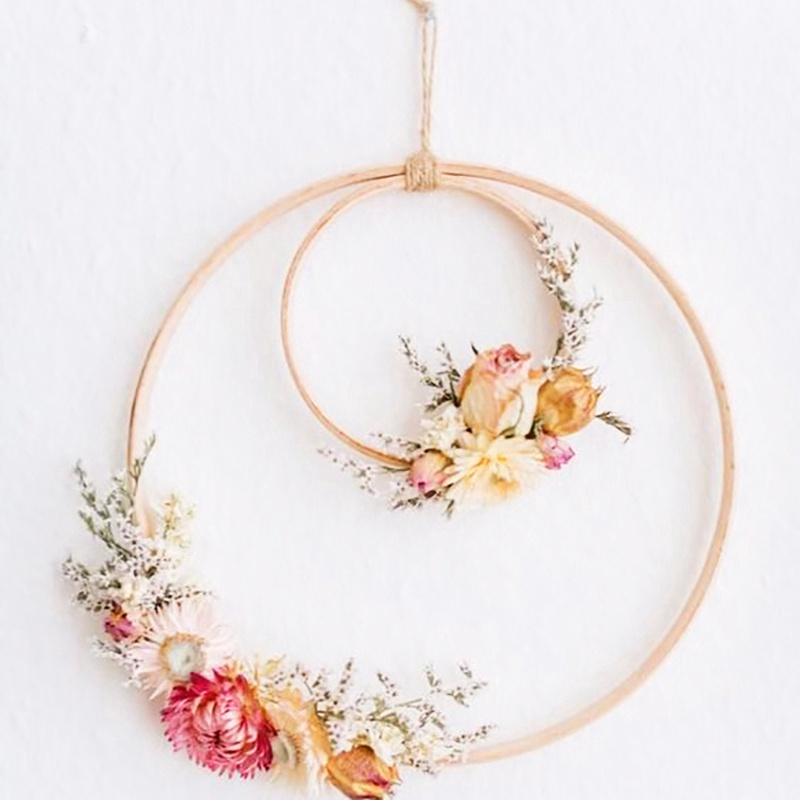 Vòng Hoa Nhân Tạo Handmade Bằng Kim Loại Treo Trang Trí Tiệc Cưới / Giáng Sinh