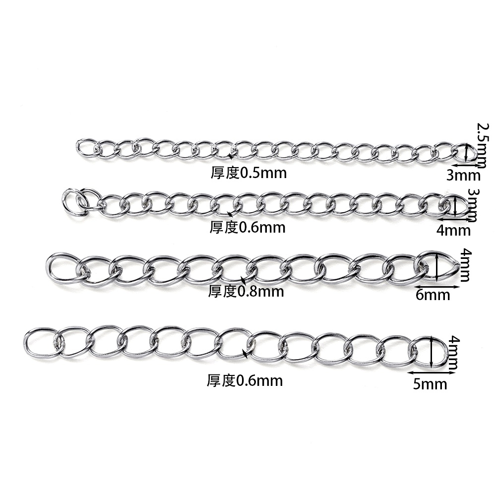 Set 50 dây xích ST.KUNKKA bằng thép không gỉ dùng làm vòng tay/ dây chuyền 5cm